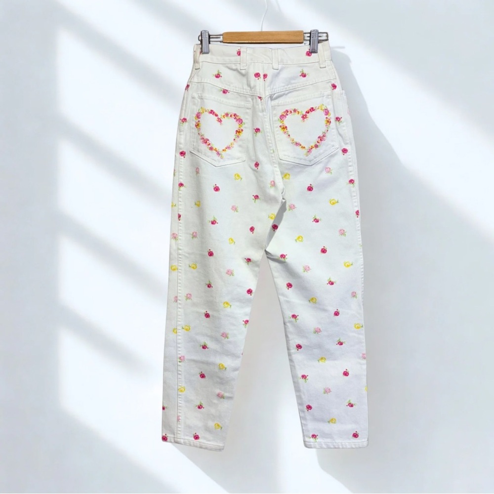 💝 Escada by Margareth Ley Vintage Floral Jeans- Rare 1980s/90s - Picture 6 of 12